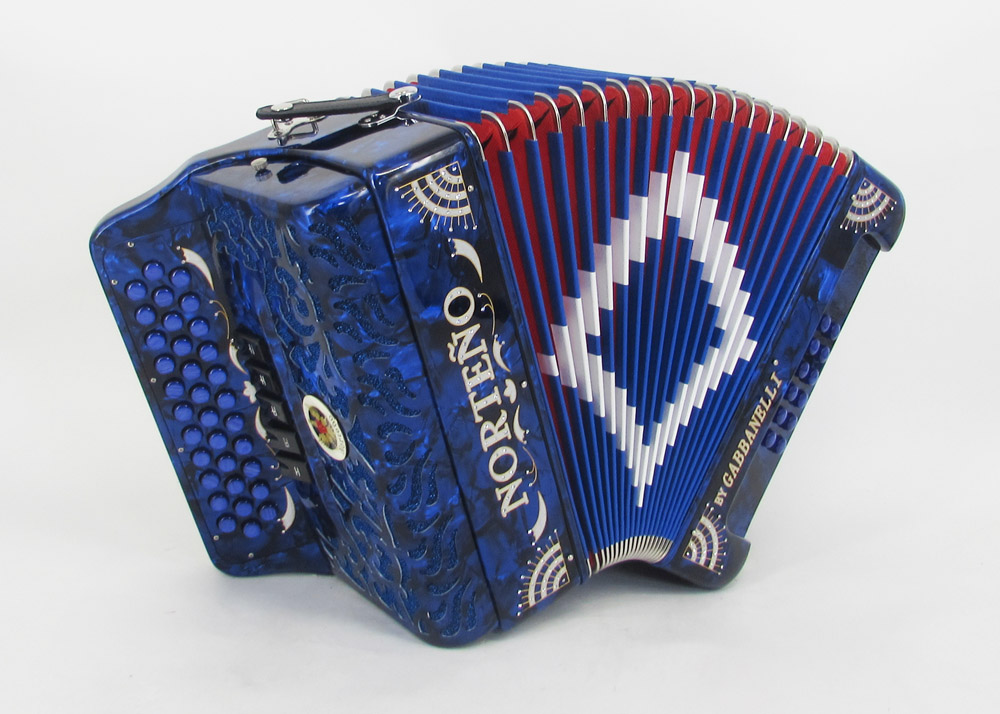 Acordeon Marca Norteño 5 Registros Azul/Sol Blanco