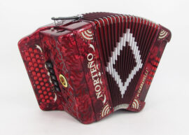 Acordeon Marca Norteño 5 Registros Red/Sol Plateado