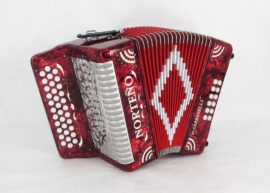 Acordeon Marca Norteño Sin Registros Compacto Rojo /Euro Blanco