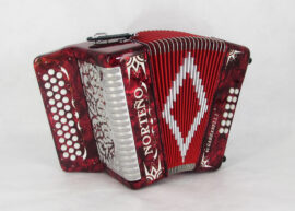 Acordeon Marca Norteño Sin Registros Compacto Rojo /Euro Blanco