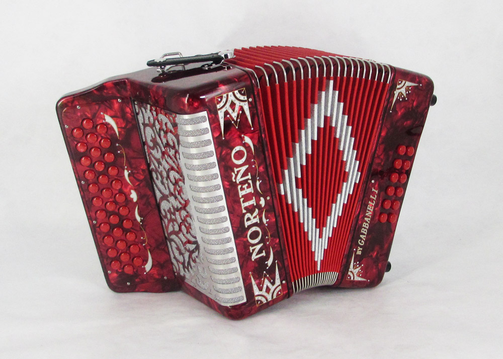 Acordeon Marca Norteño Sin Registros Compacto Rojo /Euro Blanco