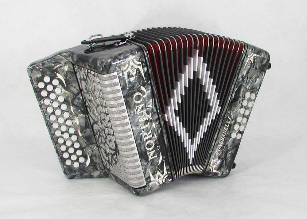 Acordeon Marca Norteño Sin Registros Compacto Gris /Euro Blanco