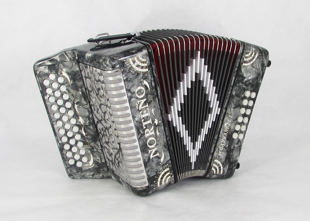 Acordeon Marca Norteño Sin Registros Compacto Gris /Sol Blanco