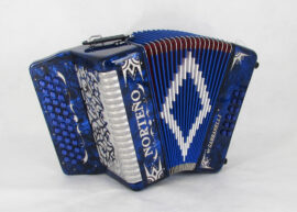 Norteño Brand Accordion No Registers Compact Blue/ Silver Euro