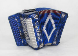 Norteño Brand Accordion No Registers Compact Blue/ Silver Sun