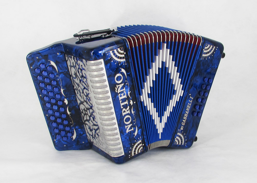 Acordeon Marca Norteño Sin Registros Compacto Azul/ Sol Plateado