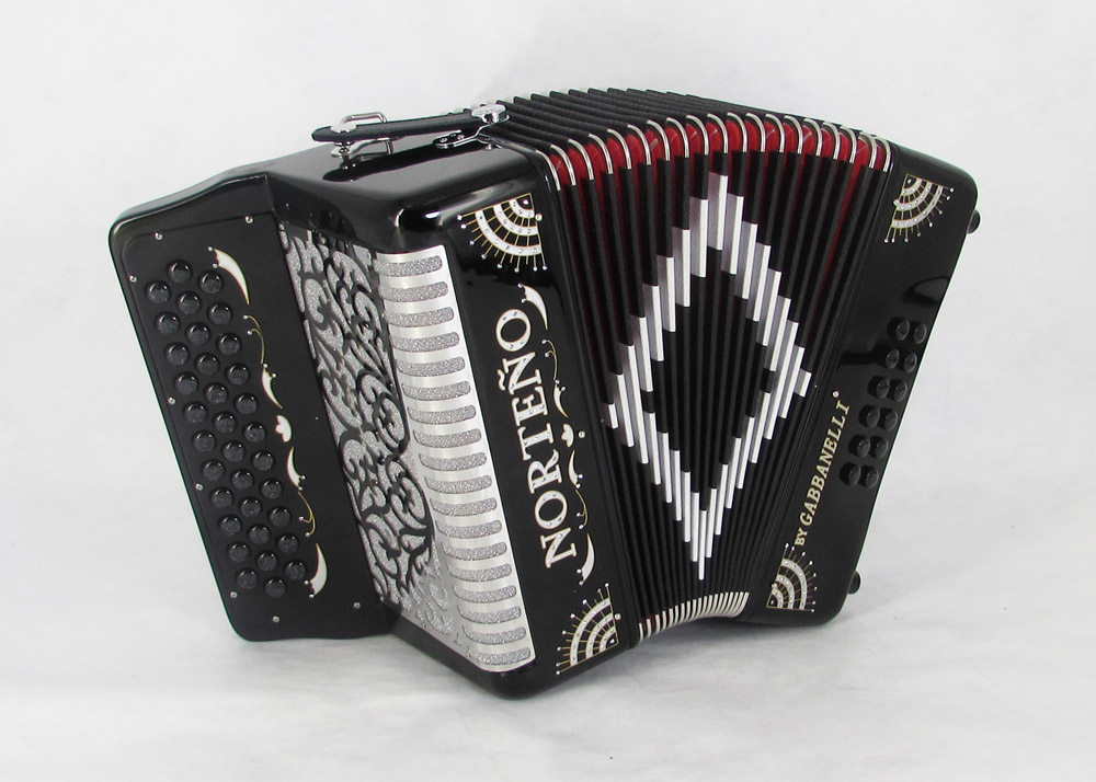 Acordeon Marca Norteño Sin Registros Compacto Negro/ Sol Plateado