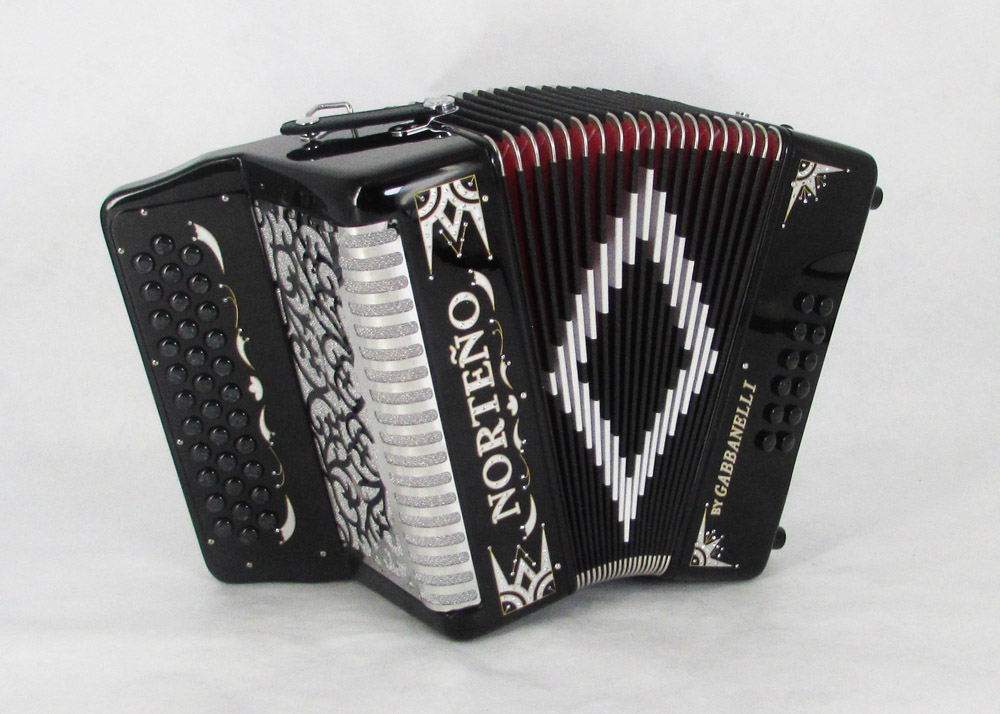 Acordeon Marca Norteño Sin Registros Compacto Negro/ Euro Plateado