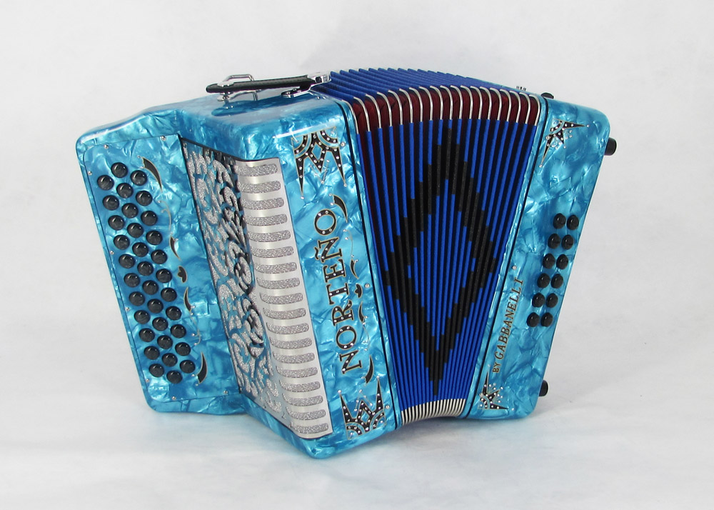 Acordeon Marca Norteño Sin Registros Compacto Celeste /Euro Negro