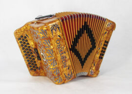Norteño Brand Accordion 3 Registers Gold/Black Euro