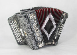 Norteño Brand Accordion 3 Registers Grey /White Euro