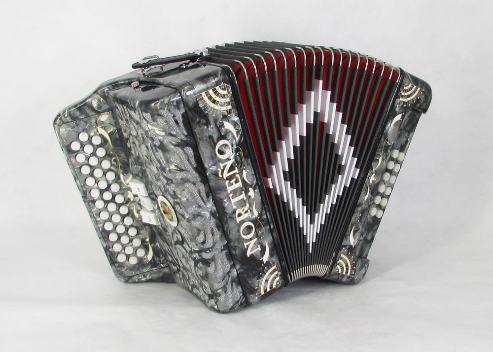 Acordeon Marca Norteño 3 Registros Gris /Sol Blanco