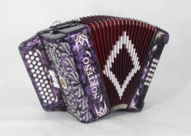 Acordeon Marca Norteño 3 Registros Violeta/ Euro Blanco