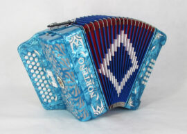 Norteño Brand Accordion 3 Registers Sky Blue/White Euro