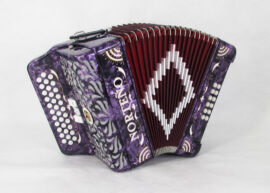 Norteño Brand Accordion 3 Registers Purple / White Sun