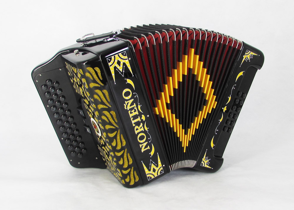 Acordeon Marca Norteño 3 Registros Negro/Euro Amarillo