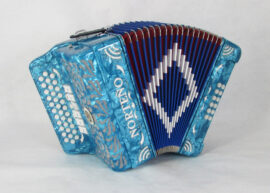 Acordeon Marca Norteño  2 Tonos Azul Celeste/Sol Blanco
