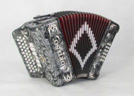 Acordeon Marca Norteño Sin Registros Compacto Gris / Sol Blanco