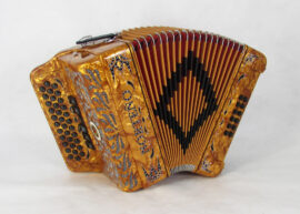 Acordeon Marca Norteño  2 Tonos Dorado/Euro Negro