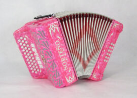 Acordeon Marca Norteño  2 Tonos Rosa/Euro Blanco