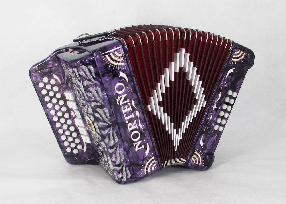 Norteño Brand Accordion 2 Tone Purple / White Sun