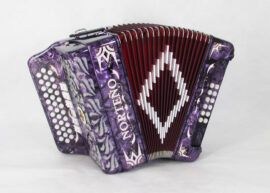 Acordeon Marca Norteño  2 Tonos Violeta / Euro Blanco
