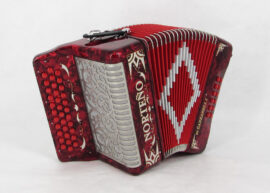 Acordeon Marca Norteño Sin Registros Compacto Rojo / Euro Plateado