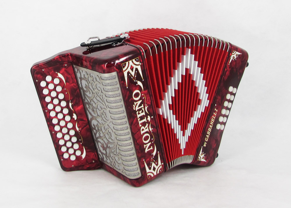 Norteño Brand Accordion No Registers Compact Red / White Euro