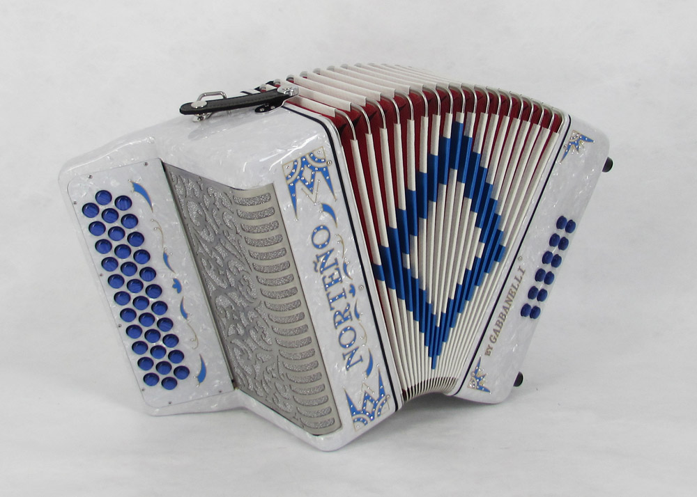Acordeon Marca Norteño Sin Registros Compacto Blanco / Euro Azul
