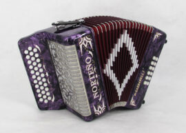 Acordeon Marca Norteño Sin Registros Compacto Purpura / Euro Plateado