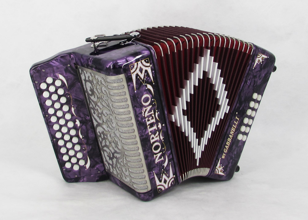 Norteño Brand Accordion No Registers Compact Purple / Silver Euro