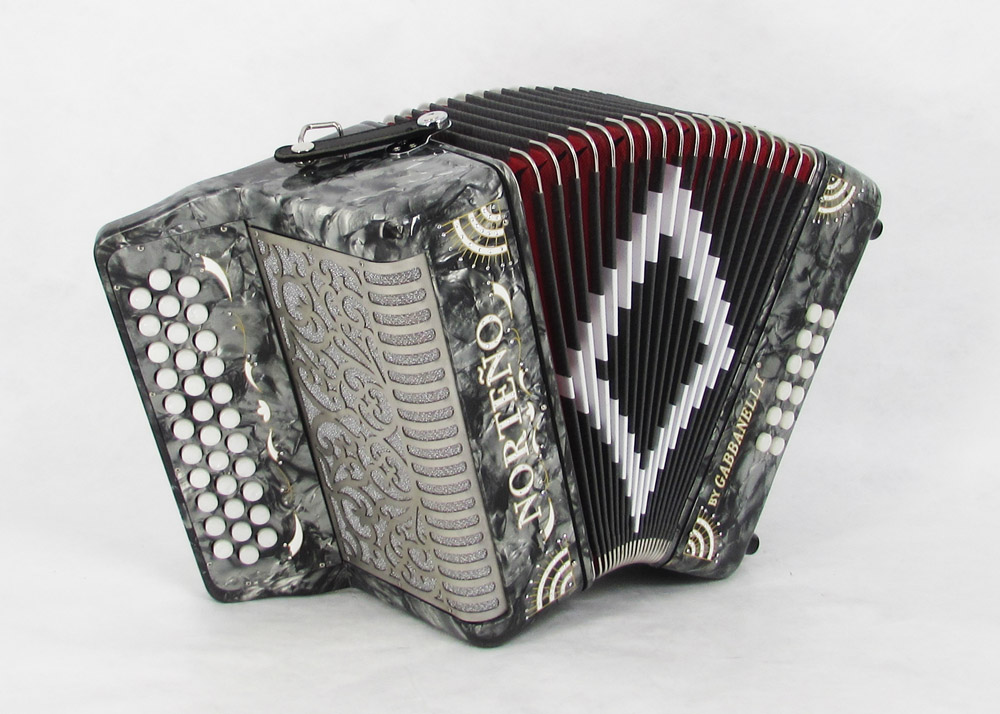 Acordeon Marca Norteño Sin Registros Compacto Gris / Sol Blanco