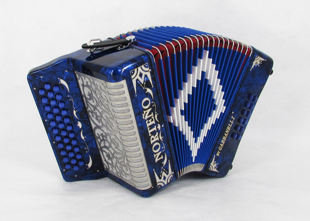 Acordeon Marca Norteño Sin Registros Compacto Azul/ Euro Plateado