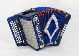 Norteño Brand Accordion No Registers Compact Blue / White Euro