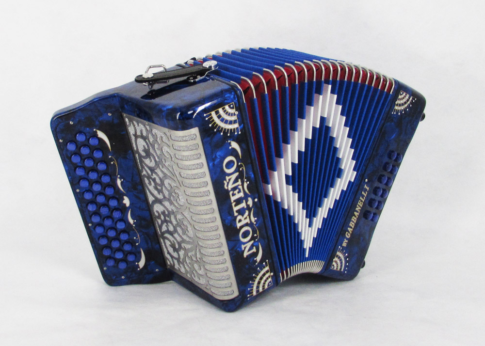 Acordeon Marca Norteño Sin Registros Compacto Azul / Sol Plateado