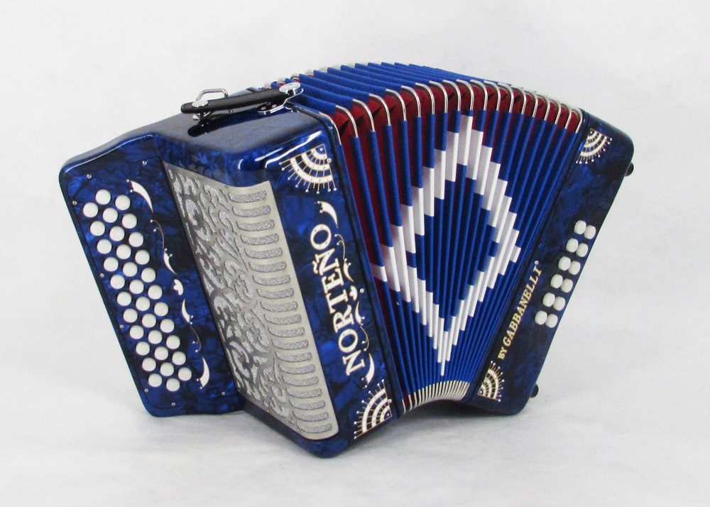 Acordeon Marca Norteño Sin Registros Compacto Azul/ Sol Blanco