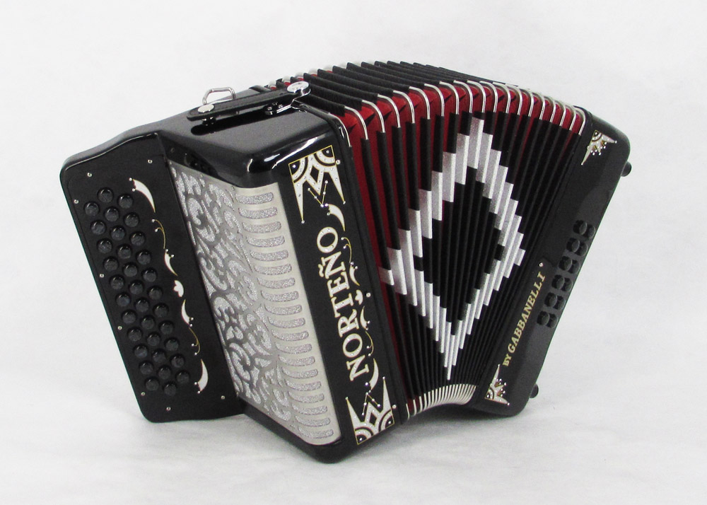 Acordeon Marca Norteño Sin Registros Compacto Negro/ Euro Plateado