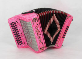 Acordeon Marca Norteño Sin Registros Compacto Rosa / Euro Negro
