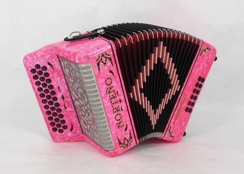 Acordeon Marca Norteño Sin Registros Compacto Rosa / Euro Negro