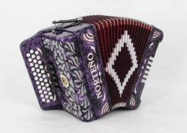 Norteño Brand Accordion 5 Registers Purple / White Sun