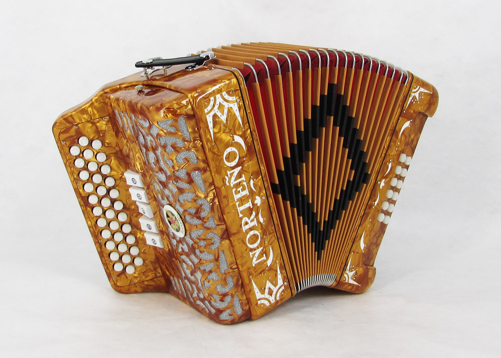 Acordeon Marca Norteño 5 Registros Color Oro / Euro Blanco