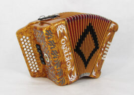 Norteño Brand Accordion 5 Registers Gold / White Euro
