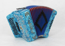 Norteño Brand Accordion 5 Registers Sky Blue / Black Euro