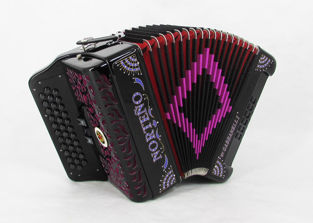 Acordeon Marca Norteño 3 Registros Negro/ Sol Purpura