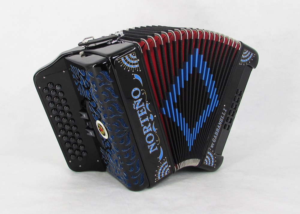Acordeon Marca Norteño 3 Registros Negro/ Sol Azul