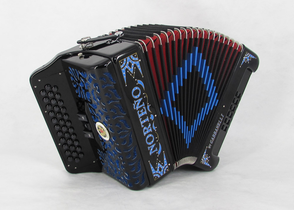 Acordeon Marca Norteño 3 Registros Negro/ Euro Azul