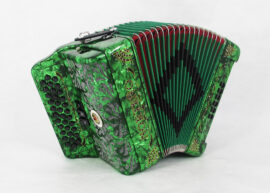 Norteño Brand Accordion 3 Registers Green / Black Sun