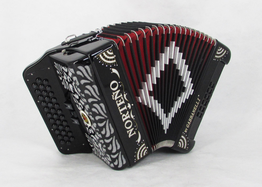 Acordeon Marca Norteño 3 Registros Negro/ Sol Plateado