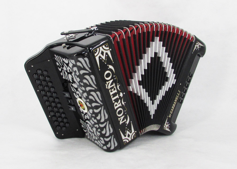 Acordeon Marca Norteño 3 Registros Negro/ Euro Plateado
