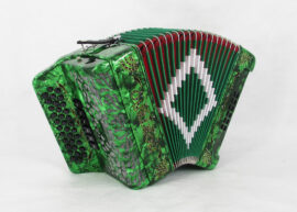 Acordeon Marca Norteño 2 Tonos Verde / Sol Negro